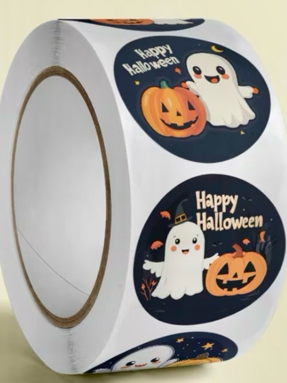 Halloween Ghost & Pumpkin Sticker Roll - 500 PCS